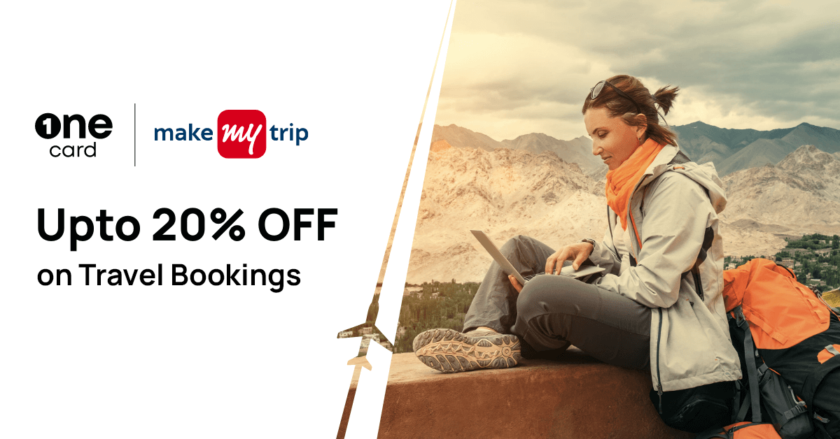 Get up to 20% on travel bookings at MakeMyTrip