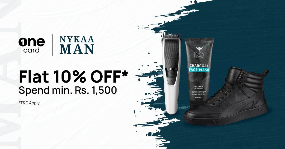 Get 10% discount on men's products at Nykaa