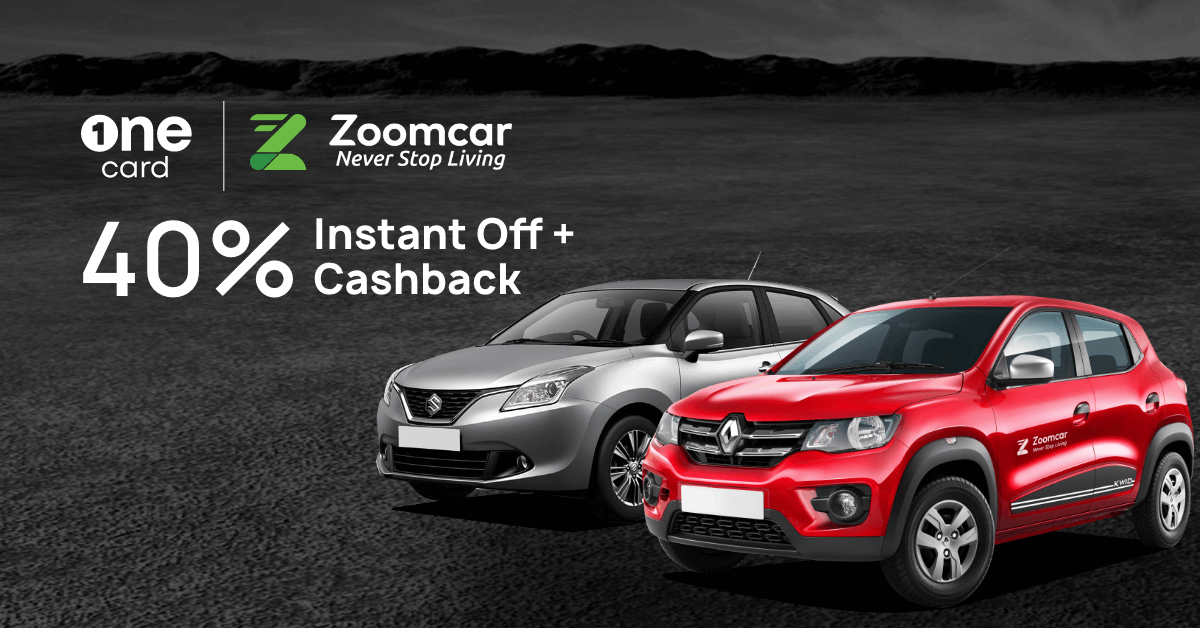 Save 40% on car bookings at Zoomcar