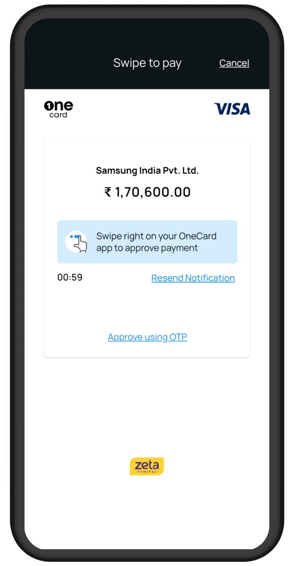 Swipe To Pay OneCard